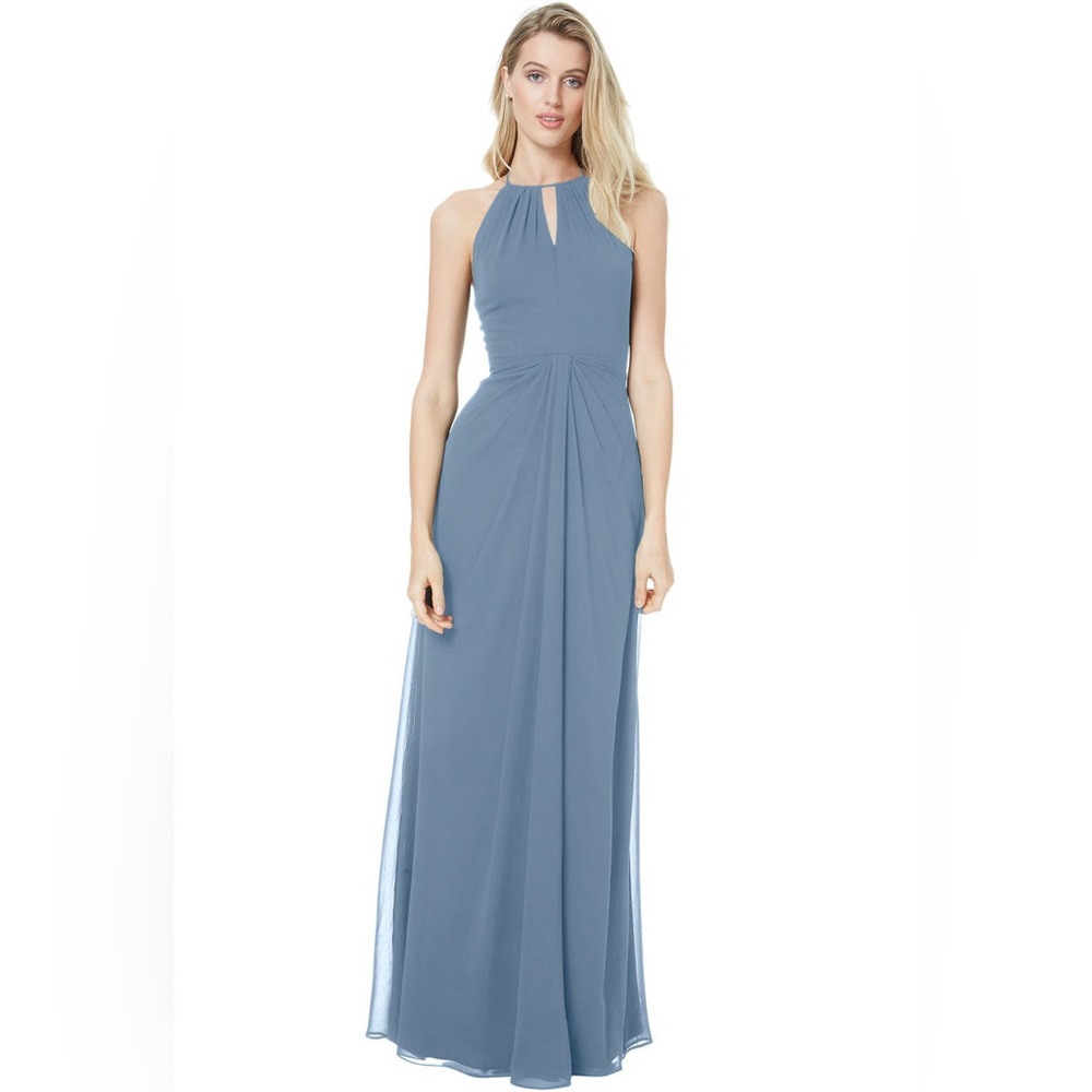 Bill Levkoff Slate Chiffon Sweetheart A-Line Dress